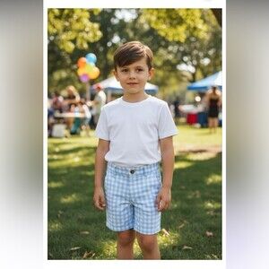 NWT- Janie and Jack Gingham Poplin Short (Size 6)